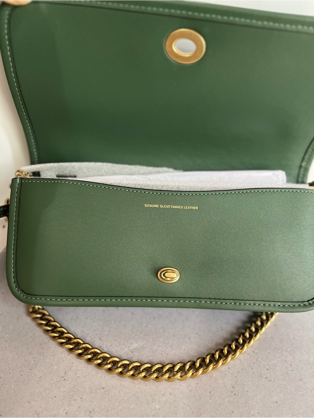 NWT Coach The Dinky Shoulder Bag Gold Chain/Hunter Green Leather LIMITED CW641 - Picture 13 of 13